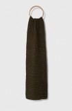 Answear Lab esarfa de lana culoarea verde, neted