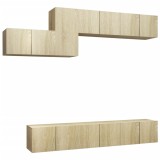 Cumpara ieftin Set de dulapuri TV, 7 piese, stejar sonoma, lemn prelucrat