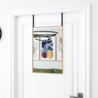 Gossi oglinda pentru usa, auriu, 40x60 cm, sticla si aluminiu foto