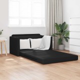 Canapea de Podea Pat 2 &icirc;n 1 Neagră 124x71x78 cm Piele Sintetică