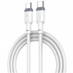 Cablu Date si Incarcare USB-C - USB-C XO Design NB208B, 60W, 1m, Alb