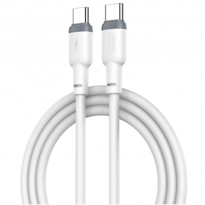 Cablu Date si Incarcare USB-C - USB-C XO Design NB208B, 60W, 1m, Alb foto