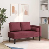 VidaXL Fotoliu șezlong cu perne, roșu vin, material textil