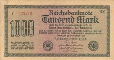 GERMANIA 1.000 marci 1922 VF+!!! foto