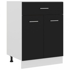 vidaXL Dulap inferior cu sertar, negru, 60 x 46 x 81,5 cm, PAL