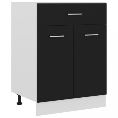 vidaXL Dulap inferior cu sertar, negru, 60 x 46 x 81,5 cm, PAL foto