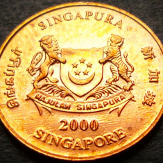 Moneda exotica 1 CENT - SINGAPORE, anul 2000 * cod 5188 = UNC