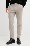 BOSS pantaloni culoarea bej, cu fason chinos, 50543304