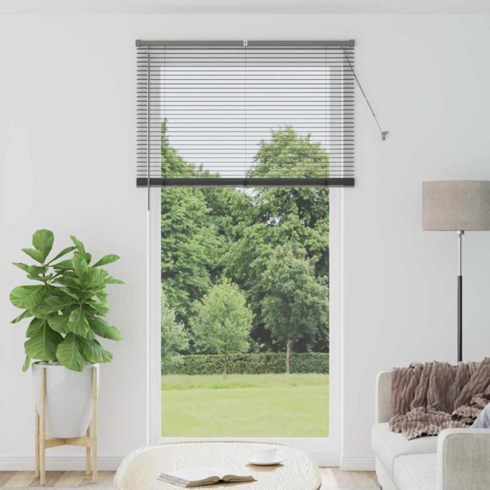 vidaXL Jaluzea pentru Fereastră Gri &icirc;nchis 110 x 220 cm Aluminiu