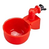 Adapator Automat Pasari Curte: Rate, Gaste, Pui, Gaini, Curci - Plastic Rosu, Mic, 6x2 cm