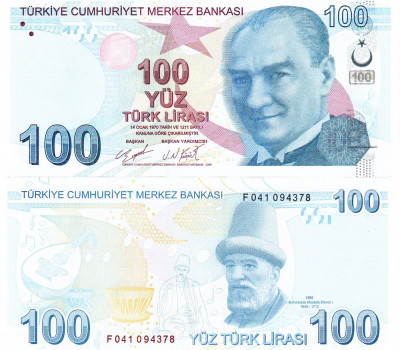 Turcia 100 Lira 2009 P-226d UNC foto