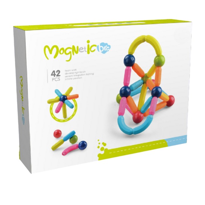 Set de constructie magnetic - Forme 3D (42 piese) PlayLearn Toys