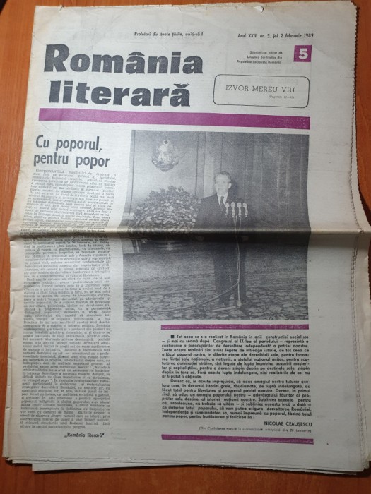romania literara 2 februarie 1989-omgiu lui nicolae ceausescu,ion agarbiceanu
