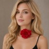 Colier Elegant de Seara Floare Rosie Stil Elegance Bijuterii Dama