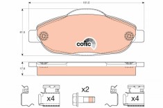 TRW GDB1761 COTEC set placute frana,frana disc