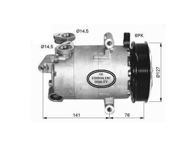 Compresor aer conditionat Citroen Jumper, 2006-2014, motorizare 2.2 HDI 74/88/96kw, diesel, rola curea 129 mm, 6 caneluri, Visteon tip: VS16 foto