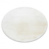 Covor modern de spălat TEDDY NEW wool 45 cerc shaggy cremă, foarte gros, cerc 120 cm
