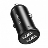 Cumpara ieftin USAMS - C20 2.4A Dual USB Mini Car Charger - Black