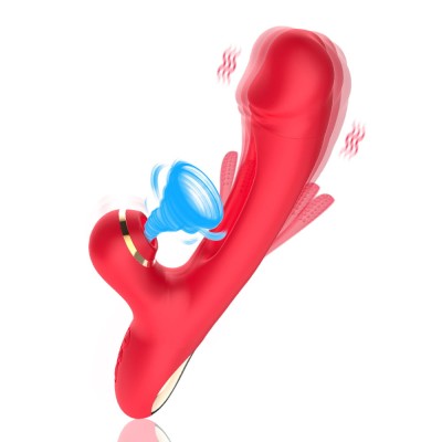 Vibrator Suck and Flap Red foto