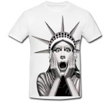 Cumpara ieftin Tricou &quot; Statuia libertatii - susprinsa (alb/negru) &quot;
