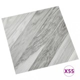 Cumpara ieftin Placi pardoseala autoadezive, 55 buc., gri dungi, PVC, 5,11 m&sup2;