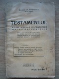 GEORGE P. NEMETESCU - TESTAMENTUL - 1929
