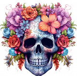 Cumpara ieftin Sticker decorativ, Skull, Mov, 61 cm, 1357STK-1