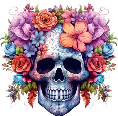 Sticker decorativ, Skull, Mov, 61 cm, 1357STK-1 foto