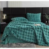 Cumpara ieftin Lenjerie Cocolino Cu Blanita de Iepure Pentru Pat Dublu, 6 piese, Turcoaz - JOJ632