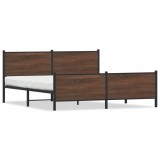Cumpara ieftin Cadru de pat metalic fara saltea, stejar maro, 183x213 cm