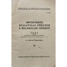 Importanta Sculatului Precoce A Bolnavilor Operati - Dumitru Arnautescu , F954