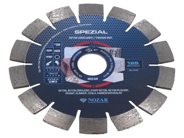 Disc de tăiere diamantat &Oslash;: 125mm &Oslash;orif: 22,23mm Specialized