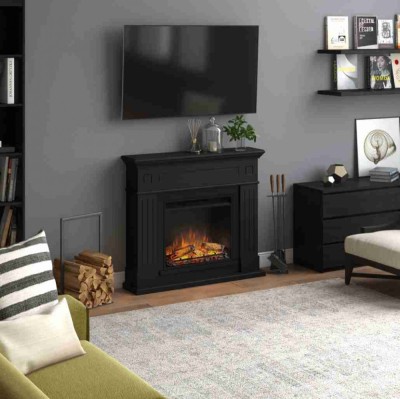 Larsen Deep Black semineu electric negru design modern 3D foto