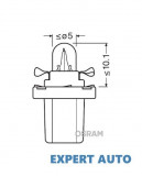 Bec bord b8.5d soclu negru 12v 1.2w set 10 buc osram UNIVERSAL Universal #6, Array