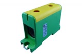 Clema terminala conexiune verde galben Cu-Al 150mm &sup2; montare pe sina DIN 35mm 290A (Al) 320A ( Cu), Pollmann
