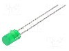 Dioda LED, 4mm, verde, 1,2...3mcd, 20mA, 2,2...2,5V, KINGBRIGHT ELECTRONIC - L-1413GDT
