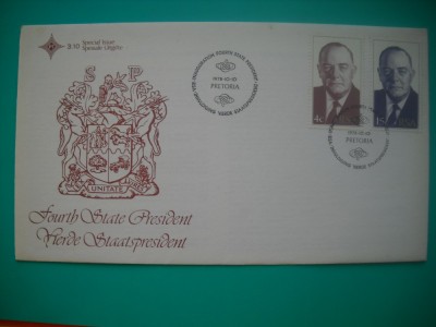 HOPCT PLIC S NR 817 AL PATRULEA PRESEDINTE 1978 RSA AFRICA DE SUD - AFRICA -NECIRCULAT foto