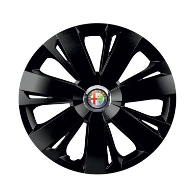 Set 4 capace roti Negre Cu Inel Cromat Energy R15 Compatibil Cu Alfa Romeo foto