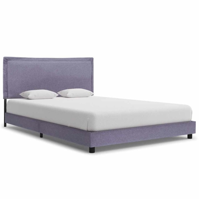 vidaXL Cadru de pat fără saltea țesătură gri deschis 135x190 cm 281166