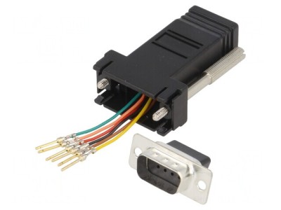 Adaptor D-Sub 9pin Tată la RJ11 Soclu foto