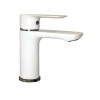 Baterie baie Fleko, cartus ceramic, 40 mm, alama, debit ajustabil, 14 cm, Alb