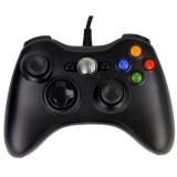 Controller cu fir ElektroStator DualShock pentru Xbox 360, Negru