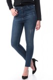 Cumpara ieftin Blugi Dama Albastri Talie Inalta Skinny cu Rupturi Denim CL717-444 Smart Casual Buzunare Primavara Toamna XS S M L XL