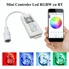 Mini Controler Led RGBW cu Bluetooth , 5 - 24V foto