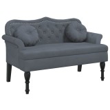 Cumpara ieftin Banca cu perne gri inchis 120,5x65x75 cm catifea