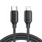 Cablu pentru incarcare si transfer de date Joyroom S-CL020A9, USB Type-C/Lightning, PD 20W, 1m, Negru
