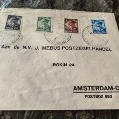 Plic special, francat seria Posta Aeriana, Carol II, 1934, Amsterdam, 4 valori