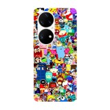Husa compatibila cu Huawei P50 model Cartoons Stickers, Silicon, TPU, Viceversa, Transparent, Carcasa