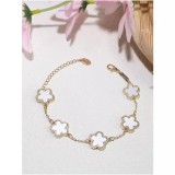 Cumpara ieftin Bratara Eleganta Aurie cu Flori Albe - 05611