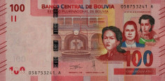 BOLIVIA ? bancnota ? 100 Bolivianos ? 1986 (2018) ? P-251 ? UNC ? necirculata foto